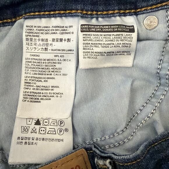 Levi's 721 High Rise Skinny Jeans Womens 33 Blue Stretch Denim Waterless Zip Fly - Picture 5 of 6
